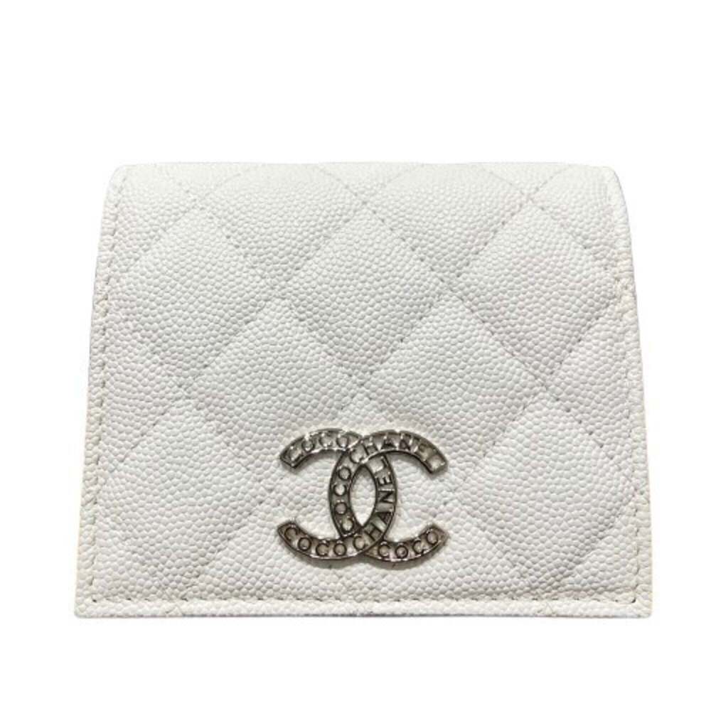 CHANEL White Caviar Leather Wallet - Picture 1 of 8